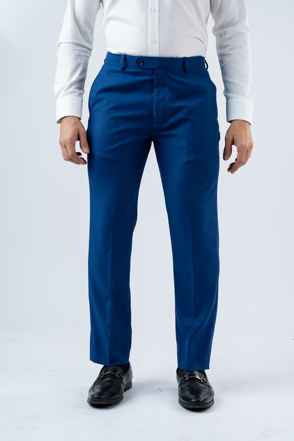 Vantage Blue Ultra Slim Fit Galaxy Blue Formal Wear Trouser