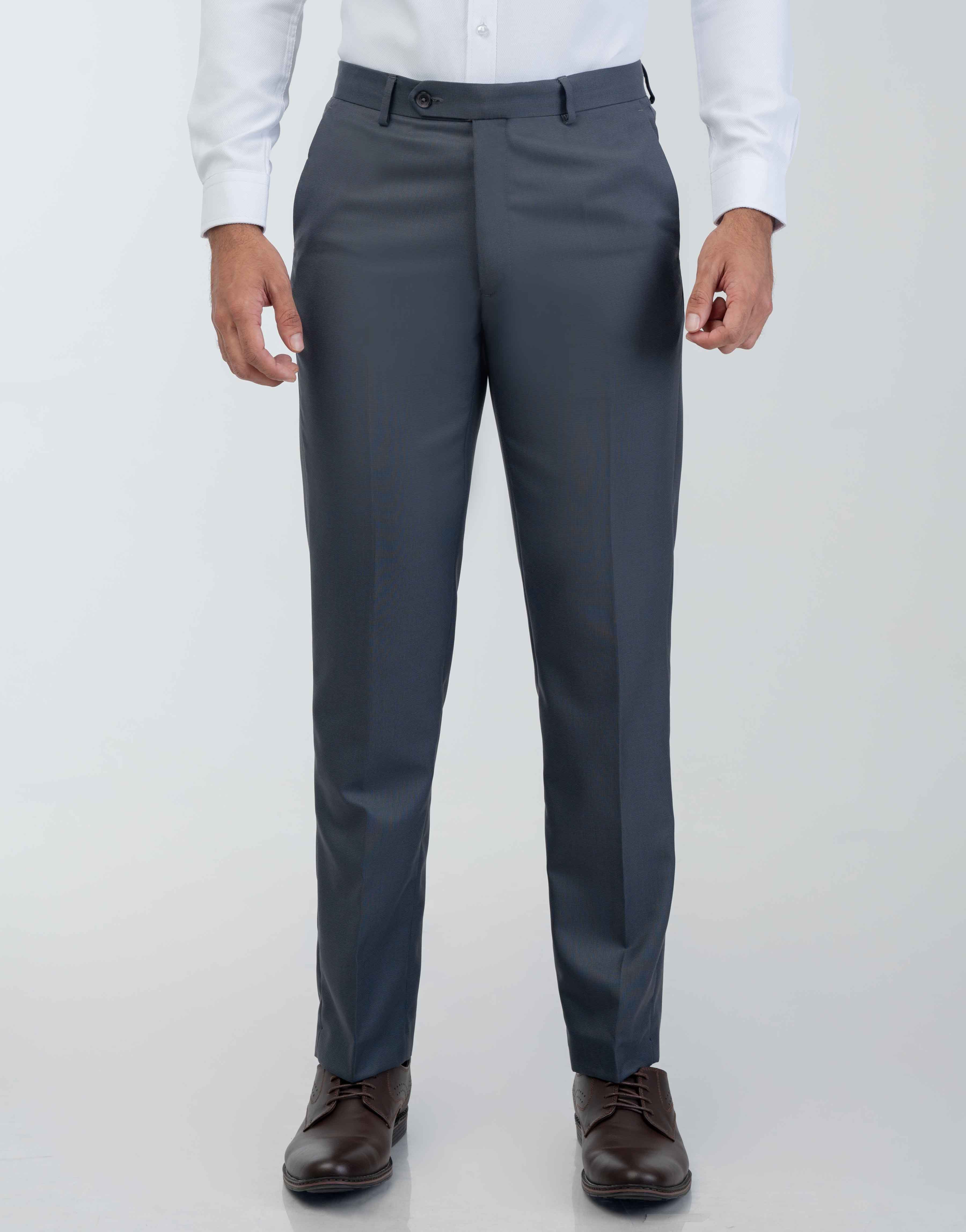 Vantage Blue Ultra Slim Fit Dark Gray Dobby Formal Wear Trouser