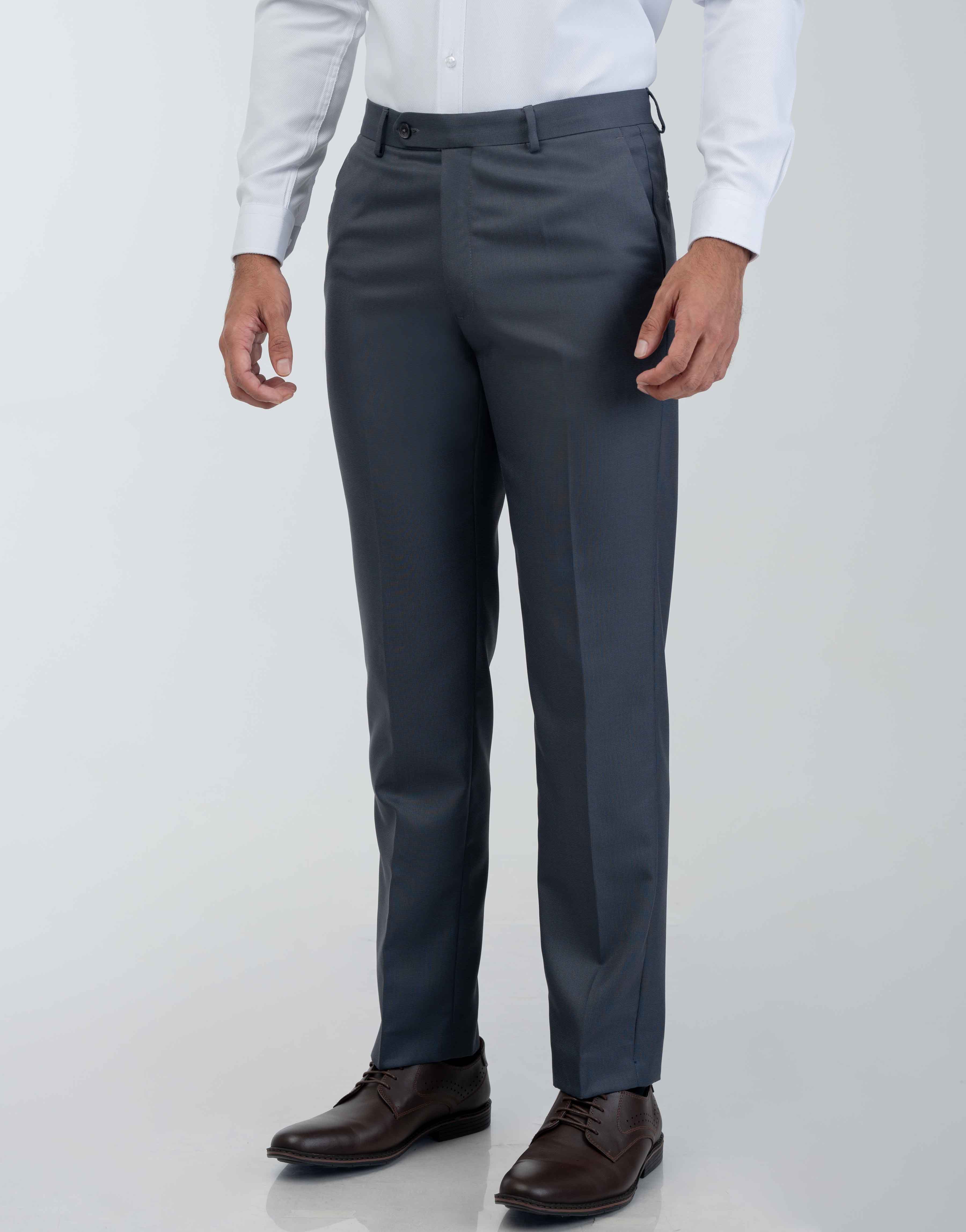 Vantage Blue Ultra Slim Fit Dark Gray Dobby Formal Wear Trouser