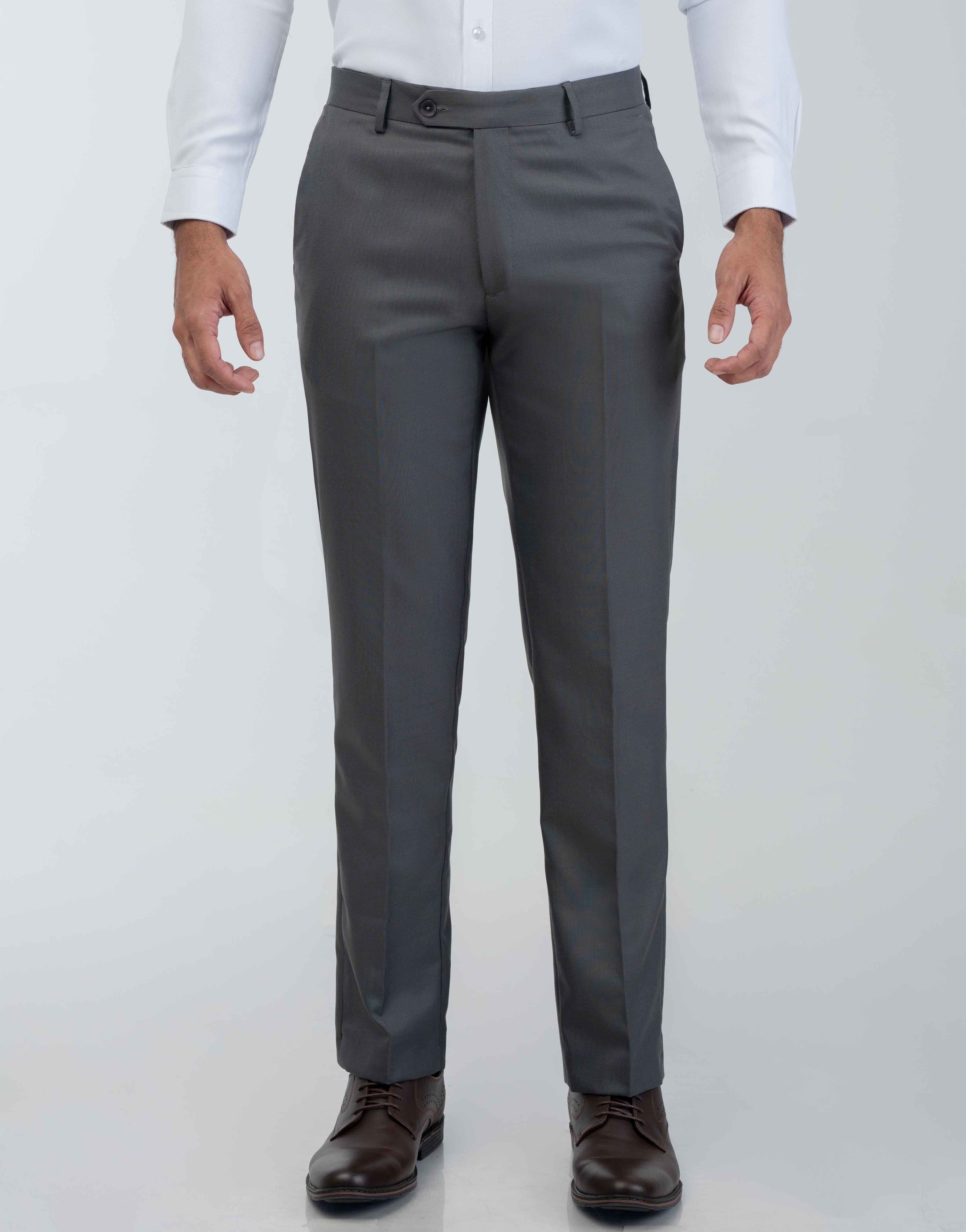 Vantage Blue Ultra Slim Fit Charcoal Gray Dobby Formal Wear Trouser