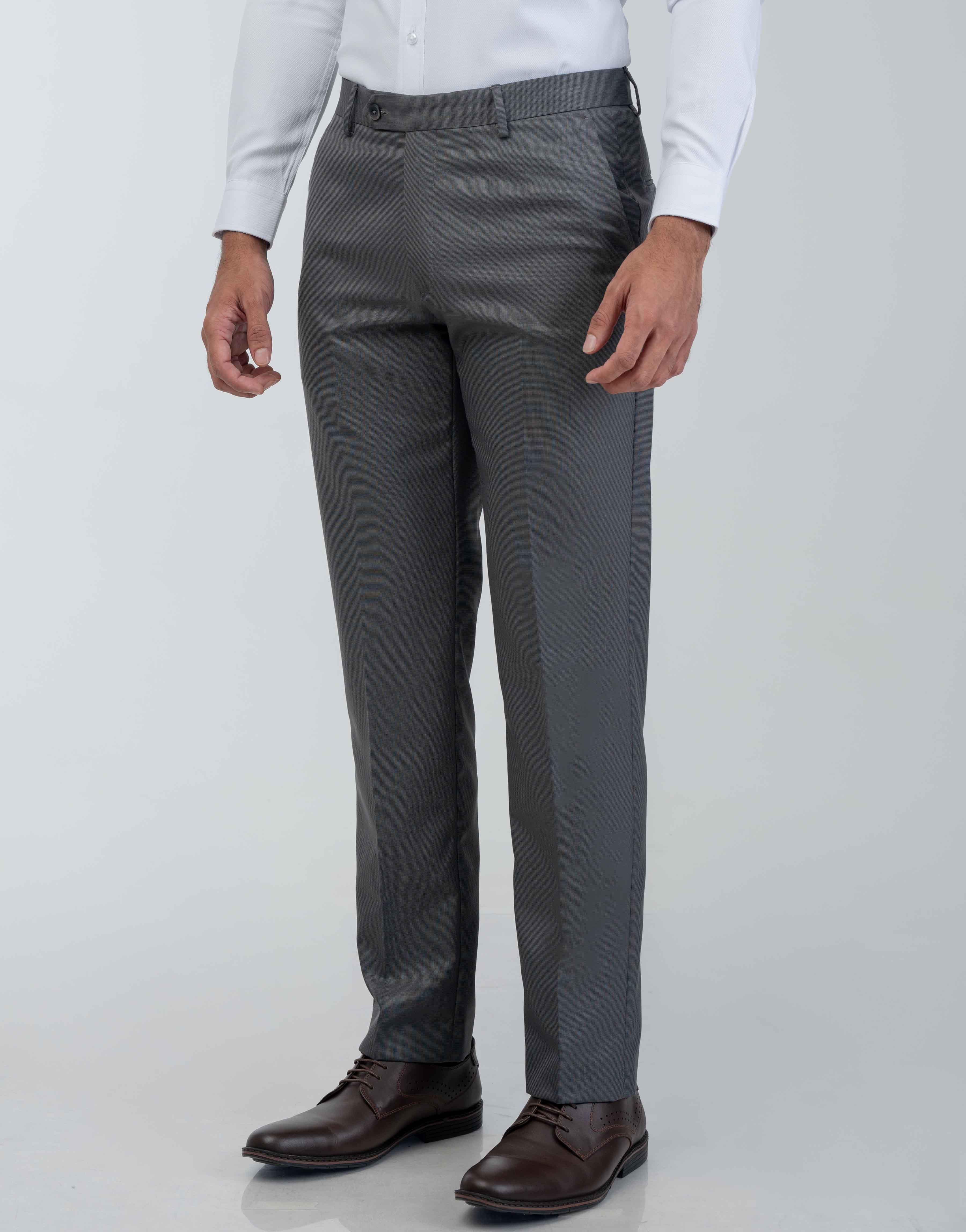 Vantage Blue Ultra Slim Fit Charcoal Gray Dobby Formal Wear Trouser