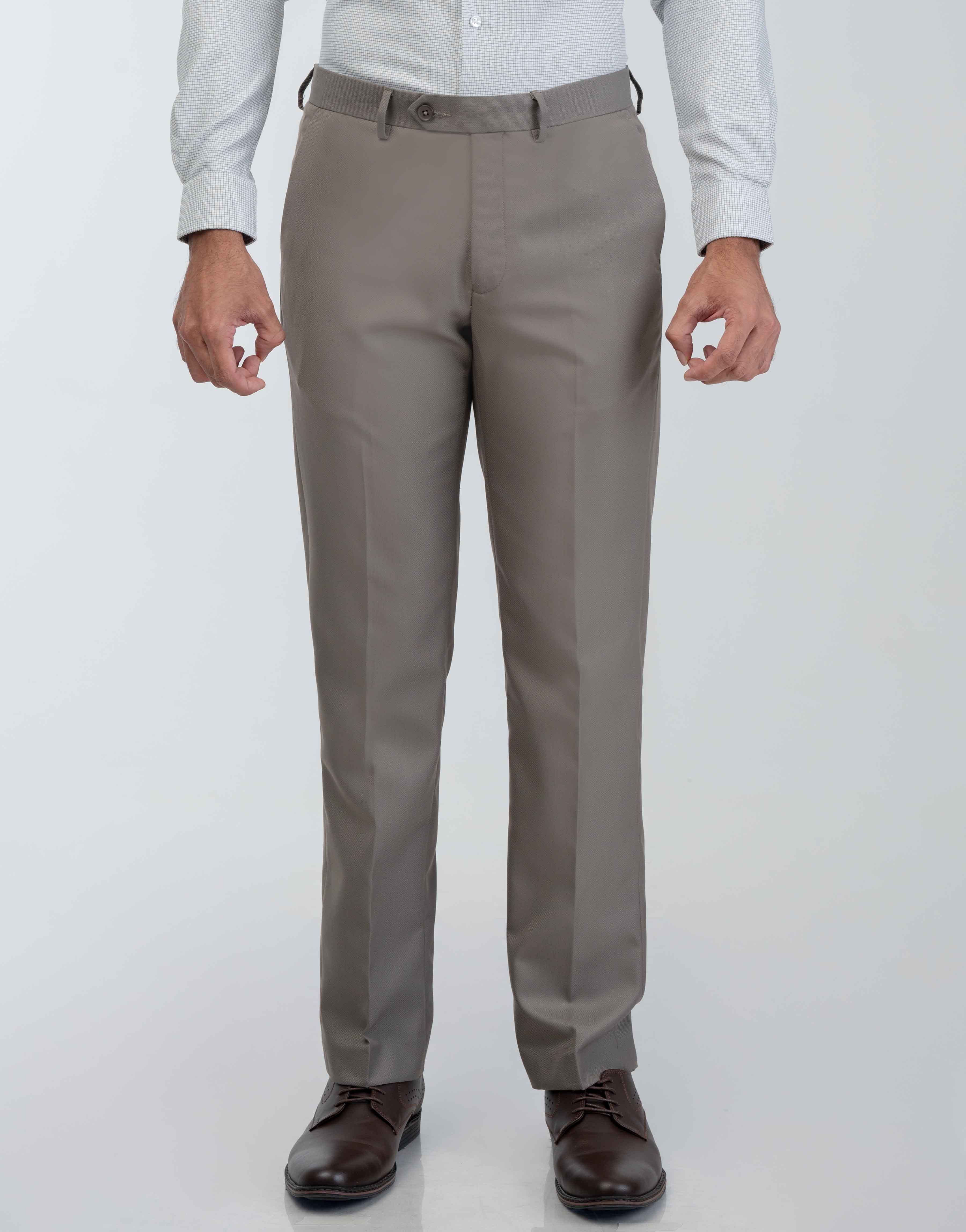 Vantage Blue Ultra Slim Fit Dark Beige Formal Wear Trouser