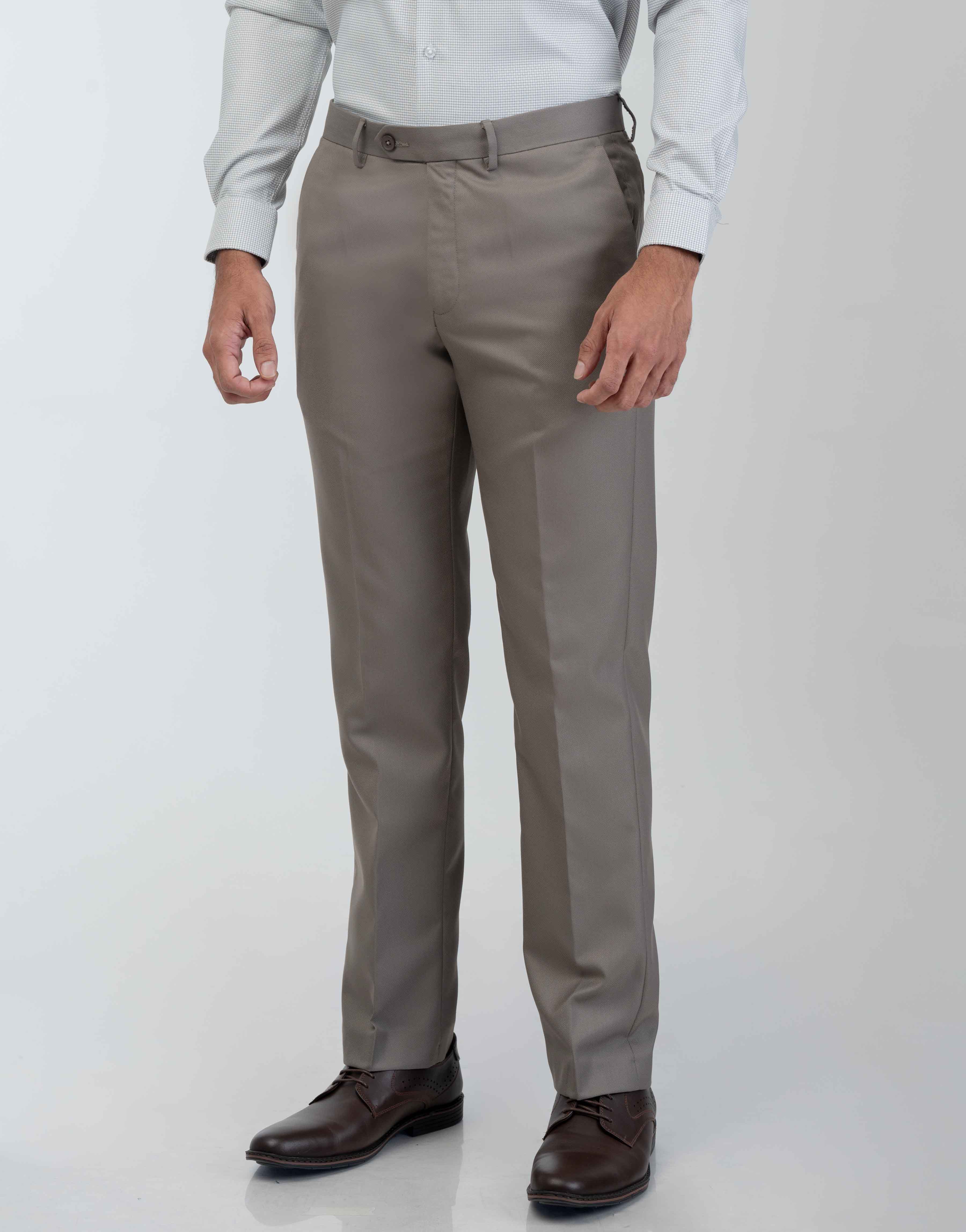 Vantage Blue Ultra Slim Fit Dark Beige Formal Wear Trouser